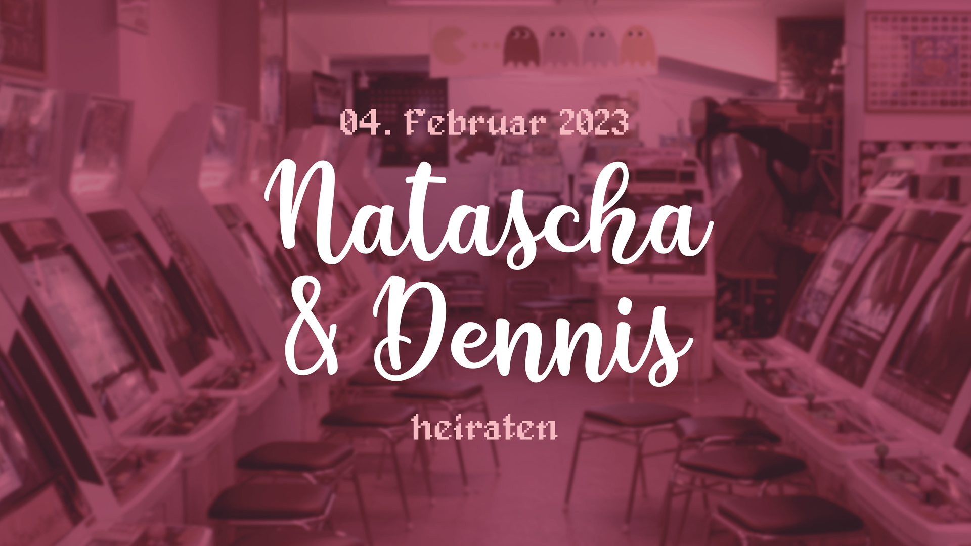 pink Wedding Design Natascha and Dennis Retro Gaming