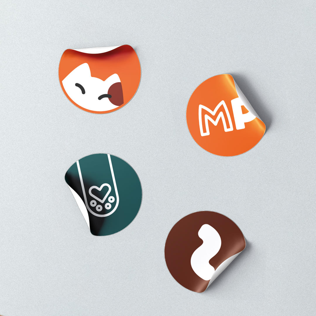 Mocha Paws Sticker with the Logo font, a cat face and a paw