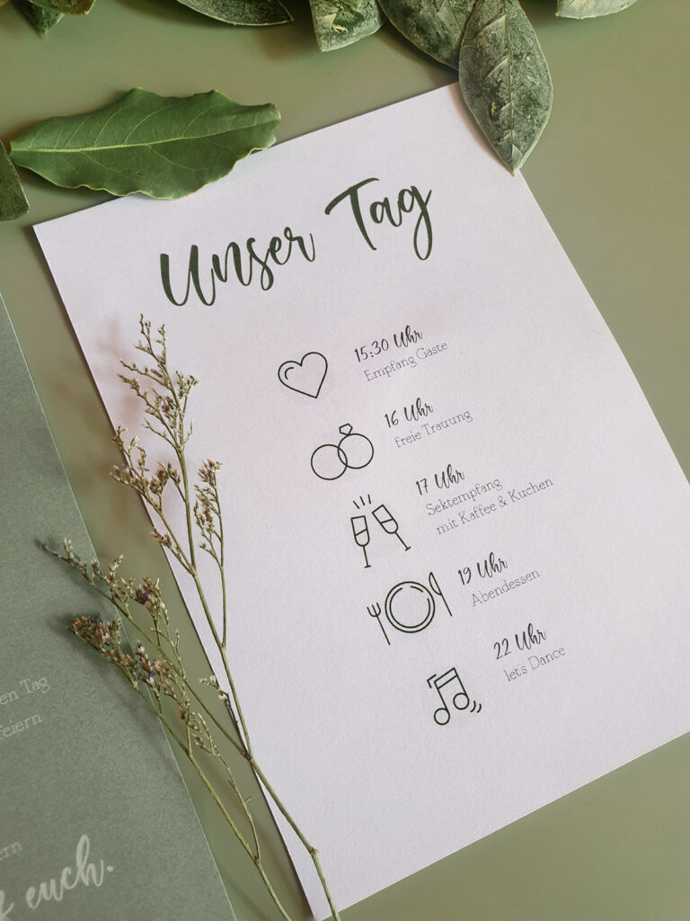 Wedding Stationary Detail Card with hand drawn icons