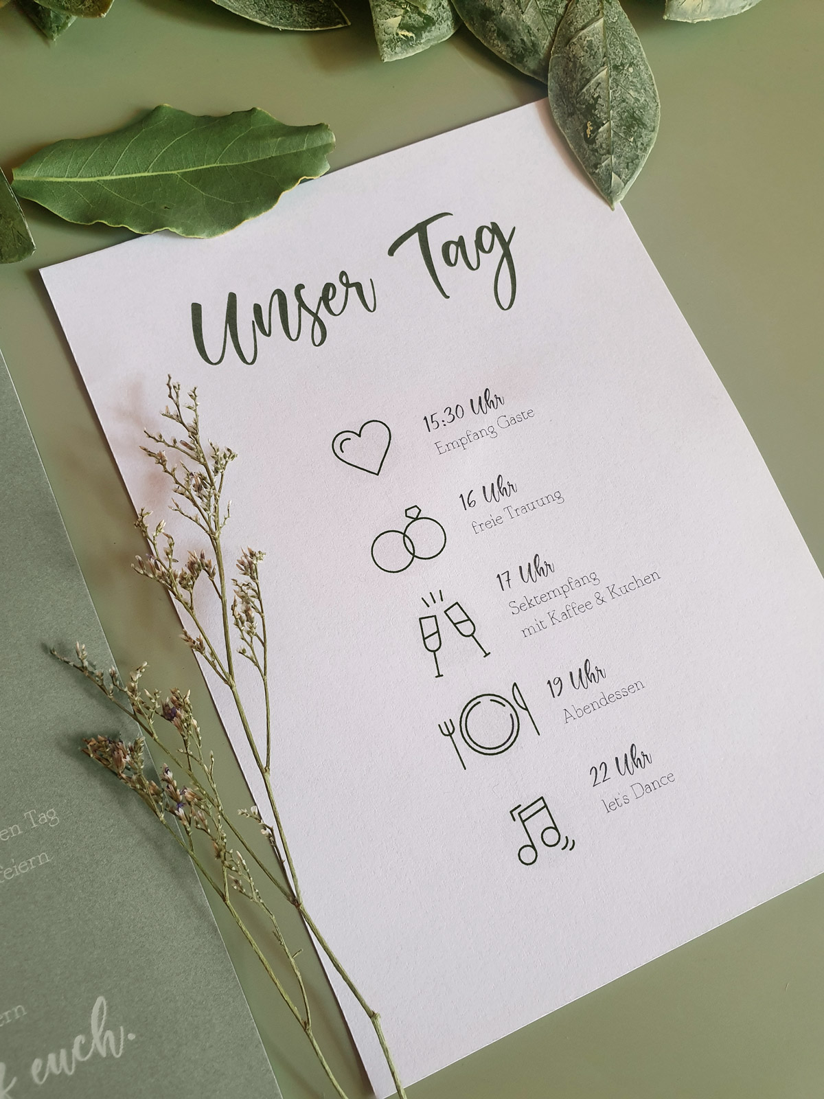 Wedding Stationary Detail Card with hand drawn icons