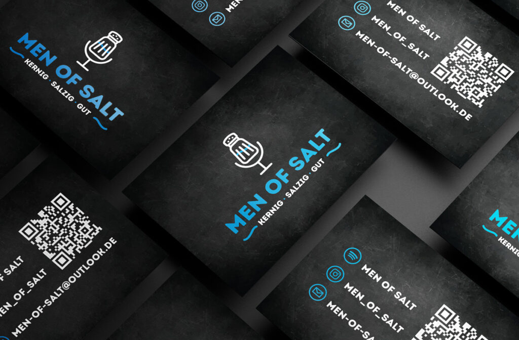Men of Salt business cards back and front with a QR-Code