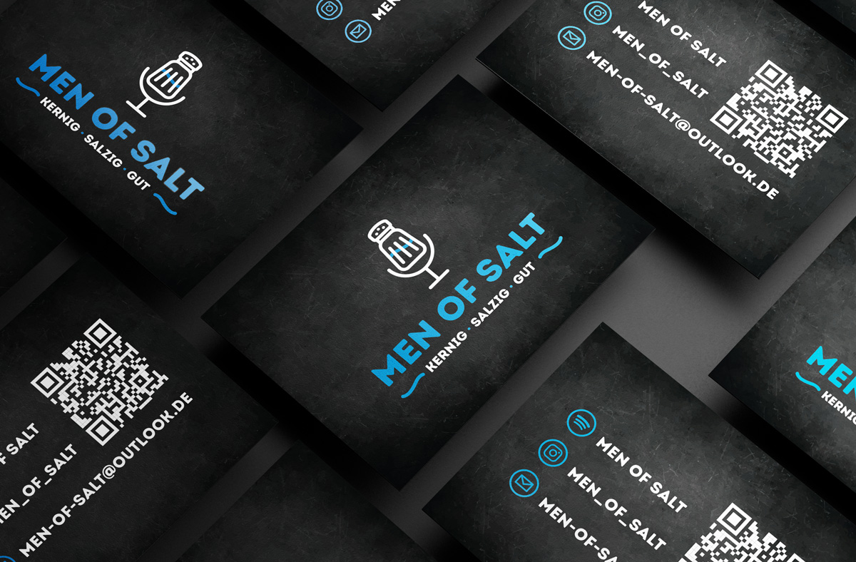 Men of Salt business cards back and front with a QR-Code