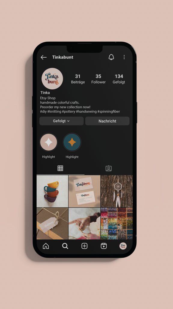 Tinkabunt Social Media Overview on a smartphone