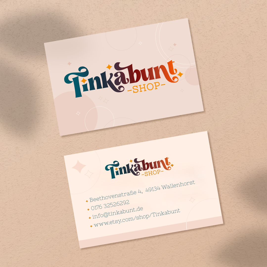 Tinkabunt business card back and front